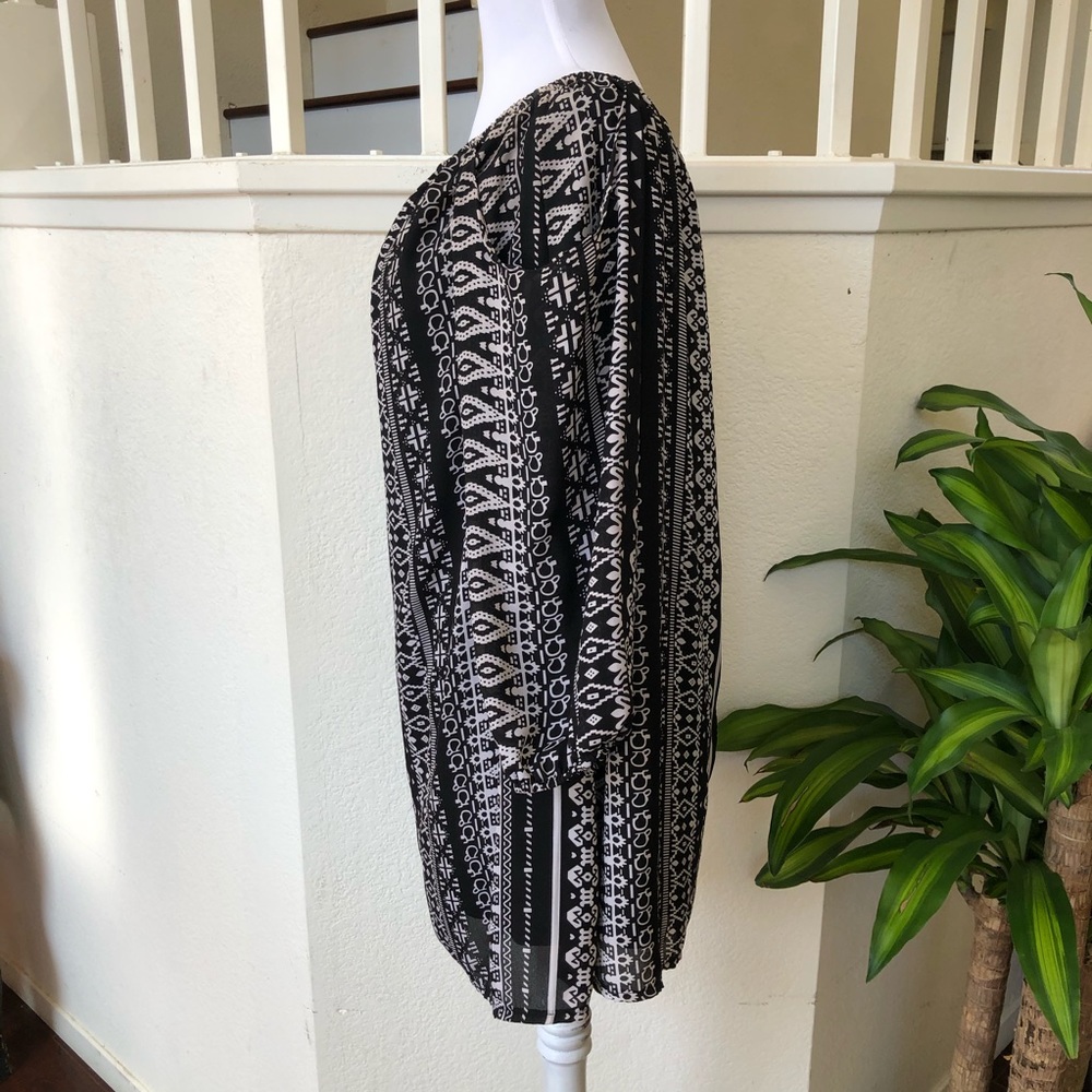 Lulu’s Black Patterned Cold Shoulder Mini Dress - image 3